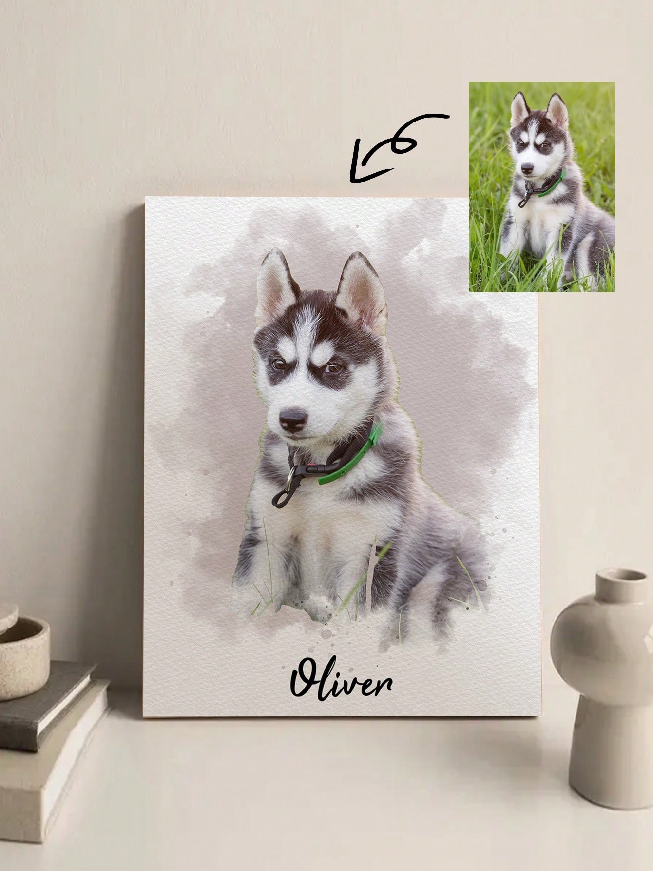 Pet Portrait Custom - Cadre photo personnalisé avec portrait d'animal