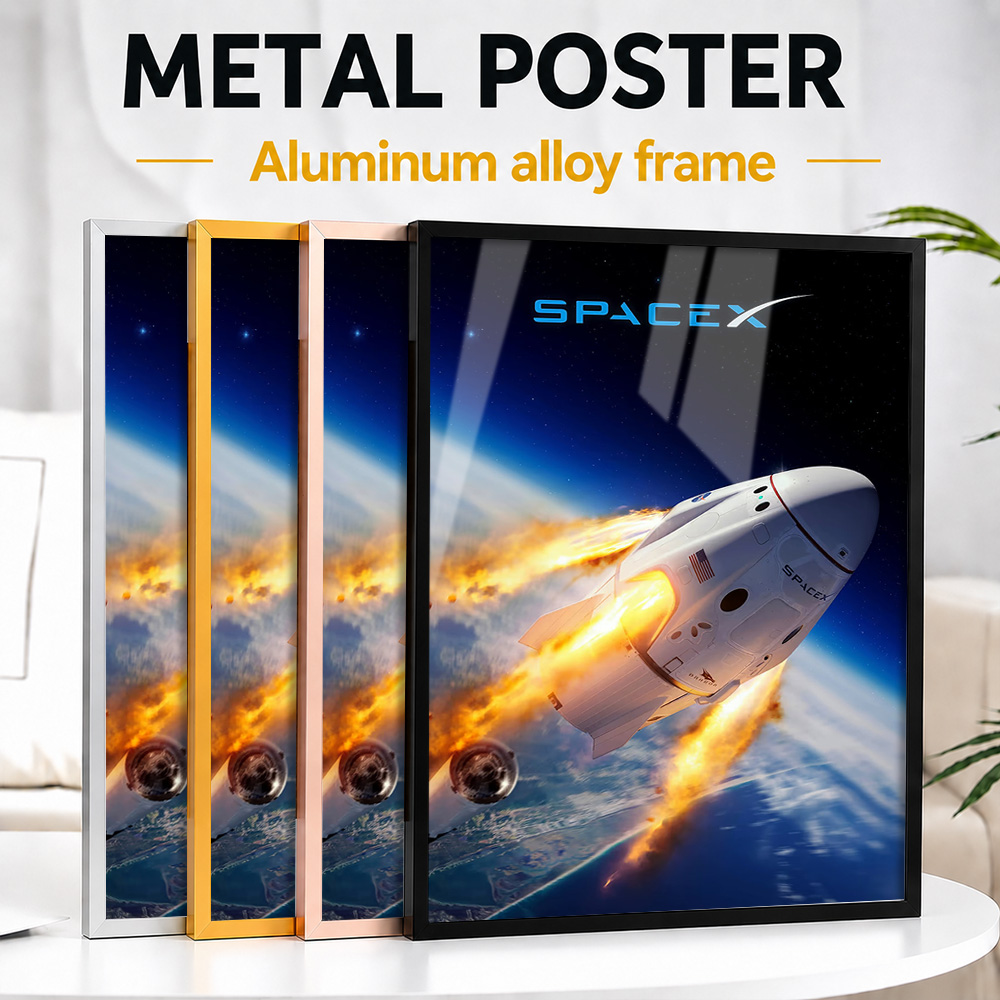 Custom Map Poster - Affiche en métal d’aluminium encadrée représentant
