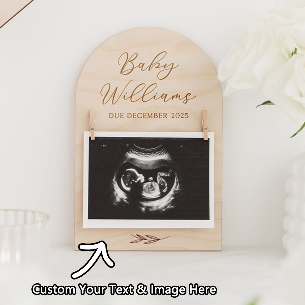 Panneau d'annonce de grossesse - Engraved Wood Frame avis et prix