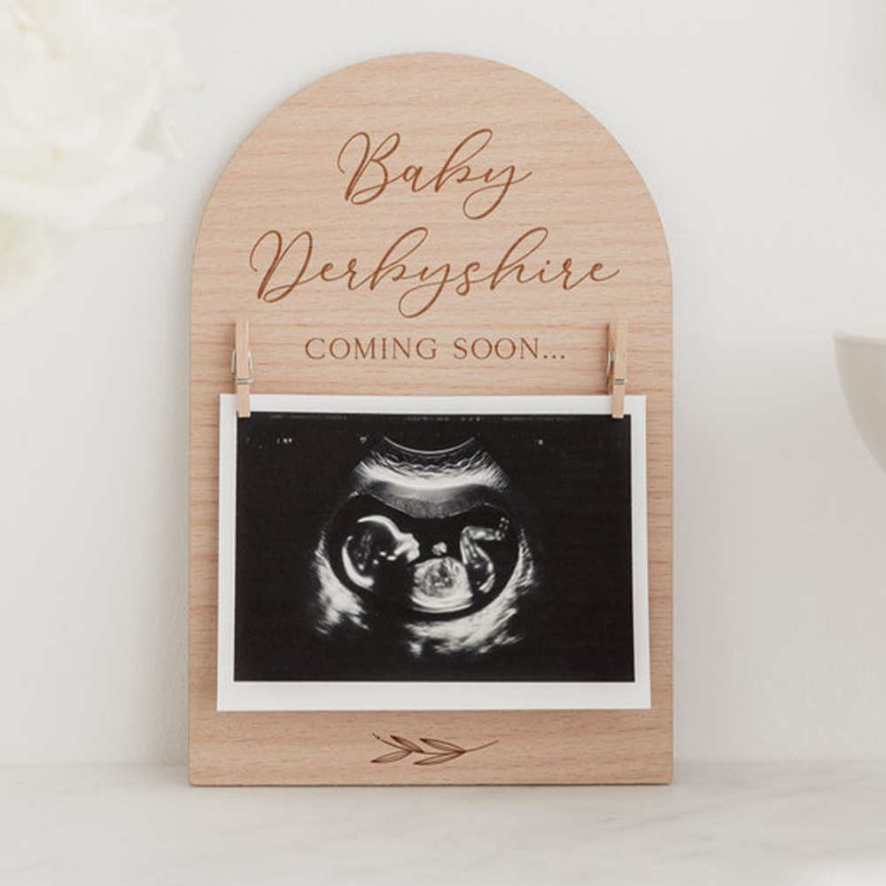Panneau d'annonce de grossesse - Engraved Wood Frame avis et prix