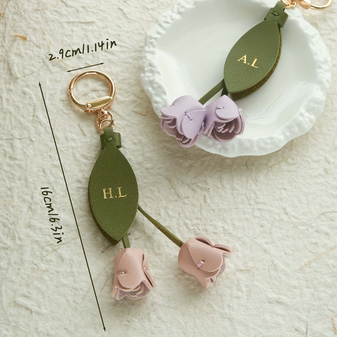 Porte-clés en cuir personnalis - Monogram Keychain Leather avis et prix